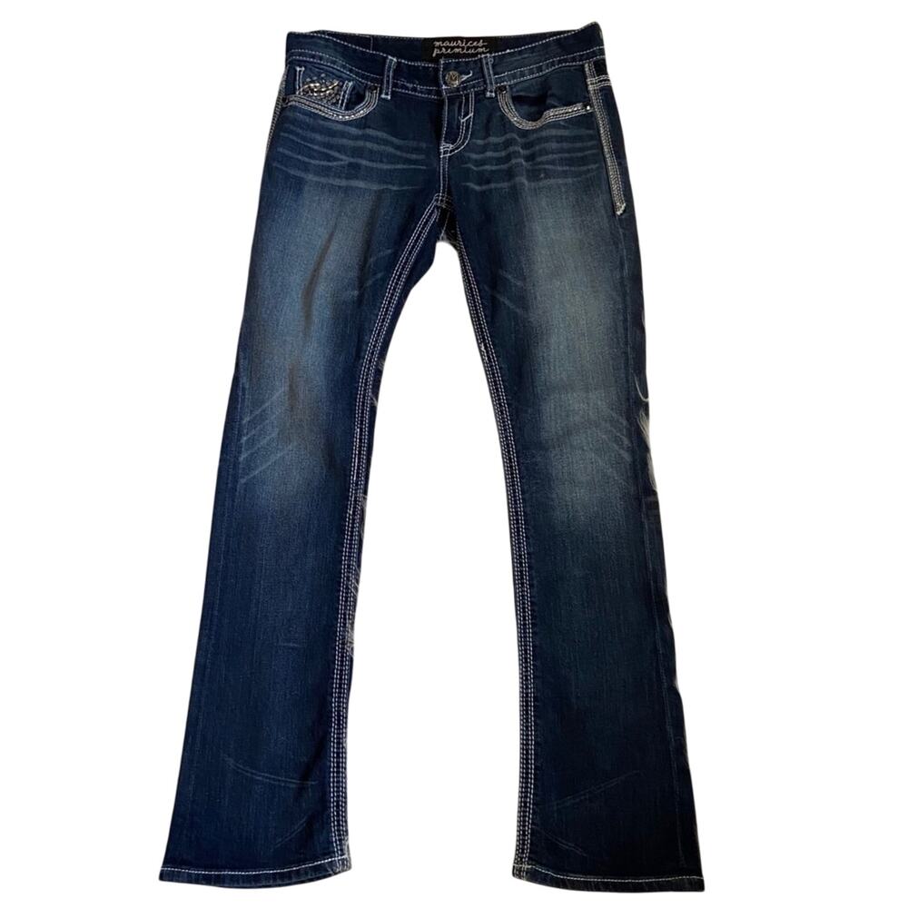 Maurices Premium Thick Stitch Dark Wash Jeans Women's Size 7/8